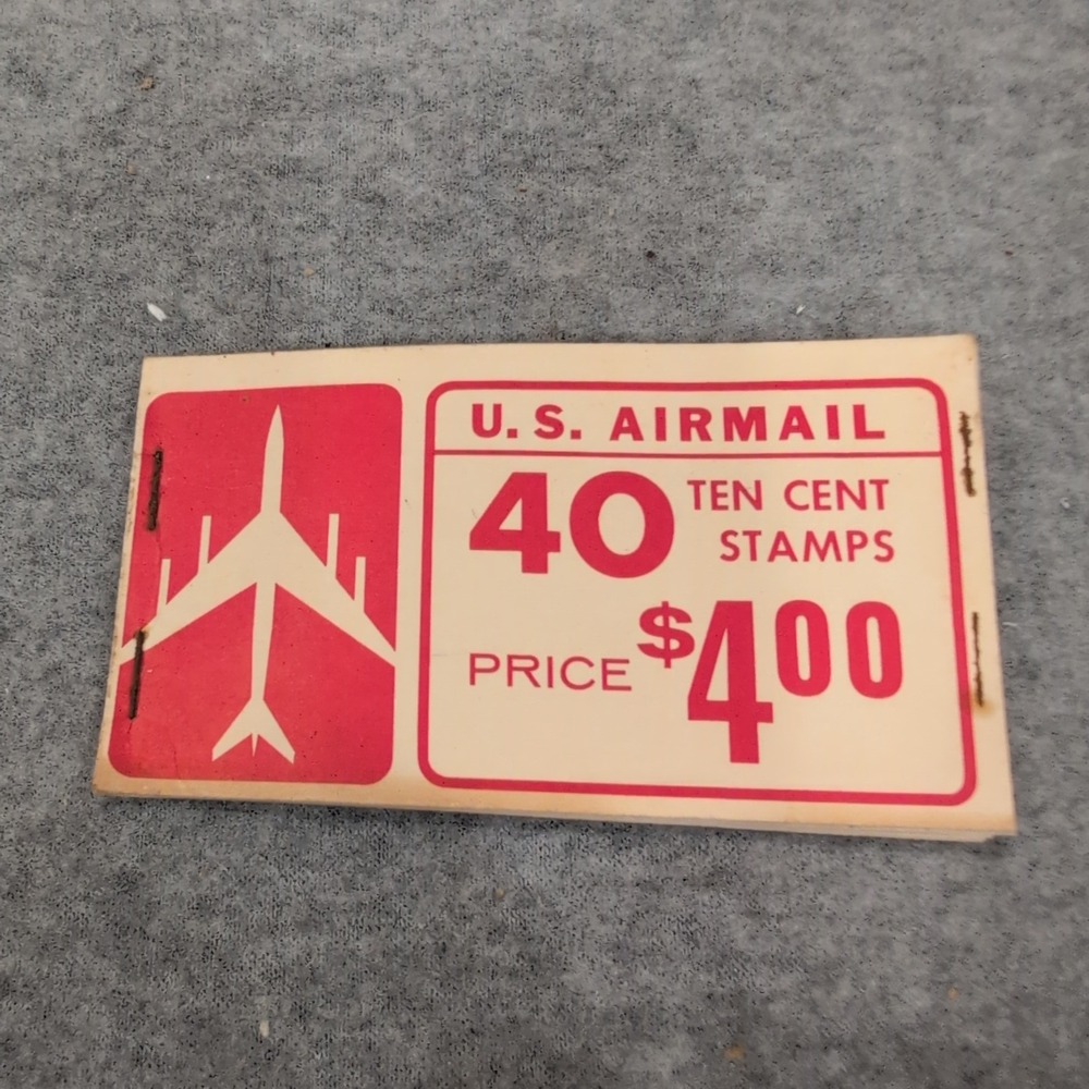 Vintage US Airmail Empty Stamp Booklet Cover Mr ZIP 10 Cent Stamps Graphics VG - Picture 1 of 5